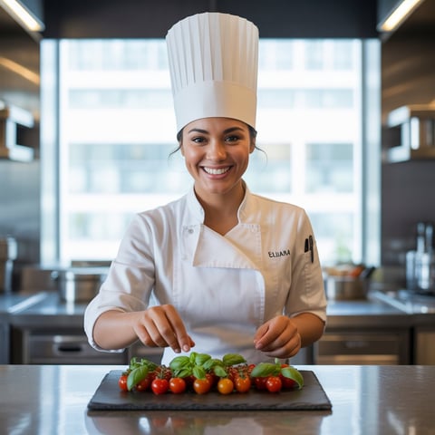 A chef prepares a meal.