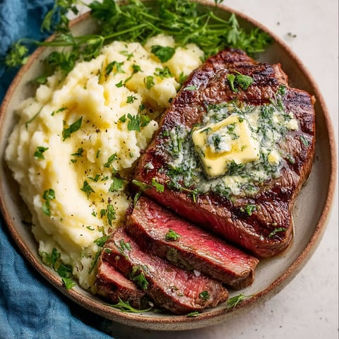 A plate of food with meat and potatoes.