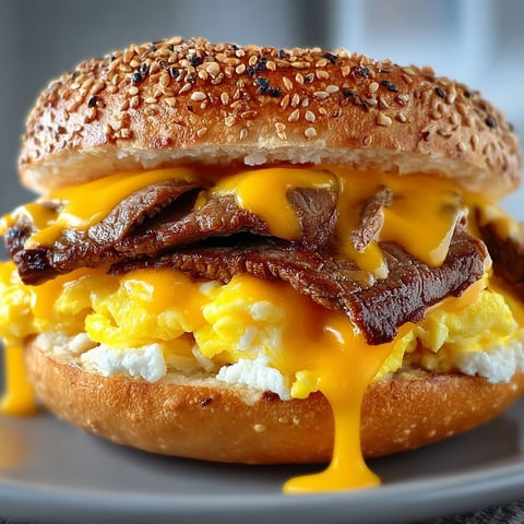 A McDonald's Steak, Egg & Cheese Copycat sandwich.