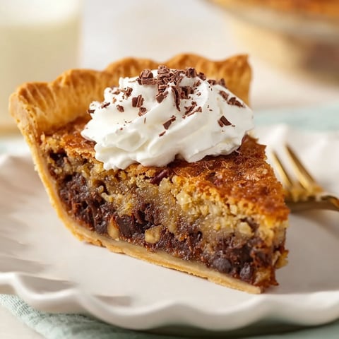 A slice of Kentucky Derby pie with whipped cream.