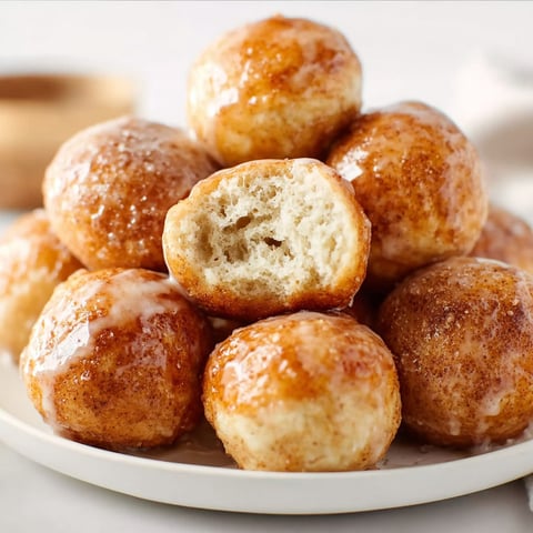 A plate of 2-ingredient air fryer banana donut holes.