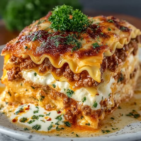 A close up of a lasagna dish with cheese.