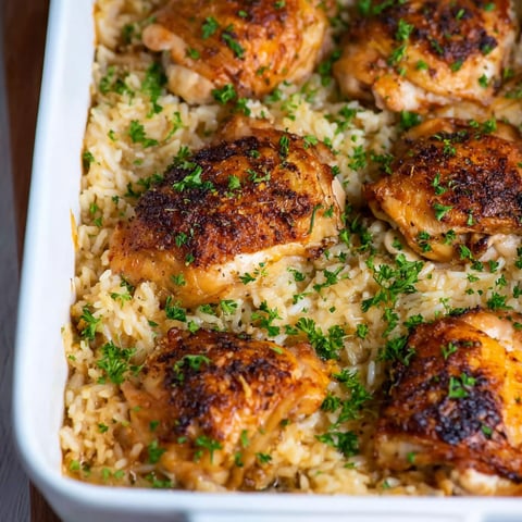 A baked chicken and rice casserole.