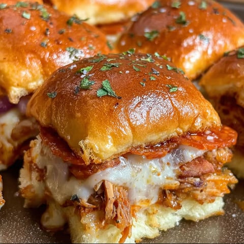 A plate of BBQ Pulled Pork Sliders.