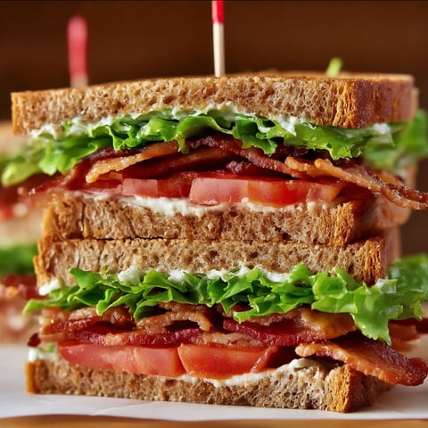 A BLT sandwich with garlic aioli.