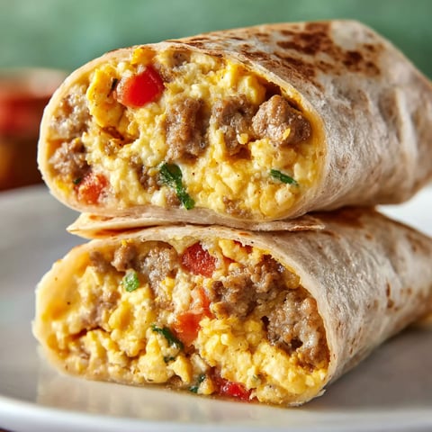 Two turkey sausage breakfast burritos.