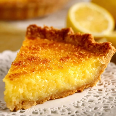 A slice of buttermilk pie.