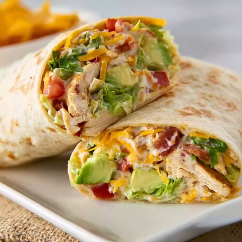 A crunchy southwestern chicken wrap.